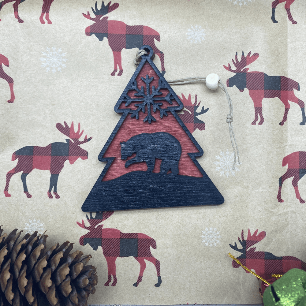 Tree with Bear Ornament - Northern Heart Designs