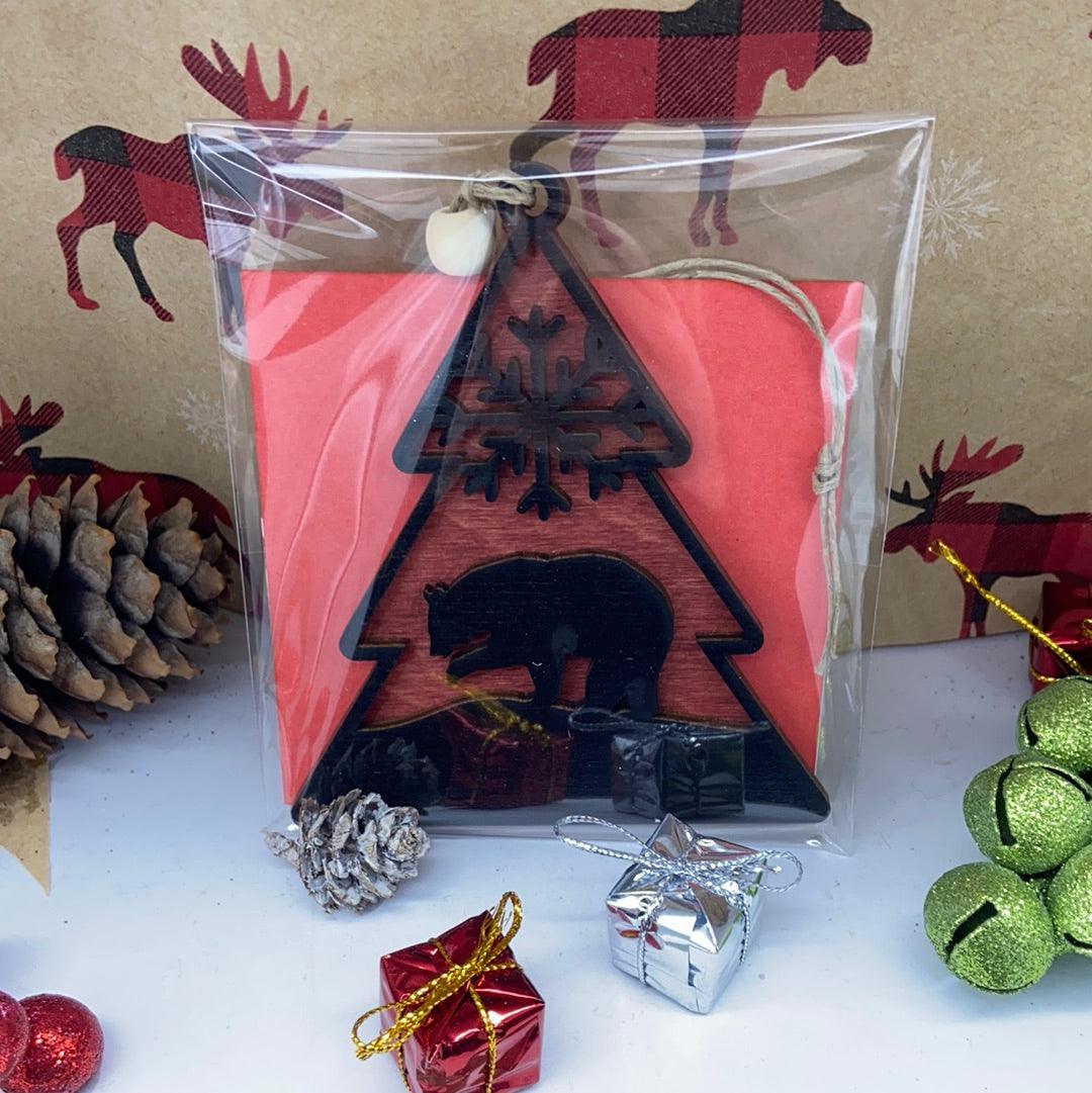 Tree with Bear Ornament - Northern Heart Designs