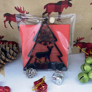 Tree with Deer Ornament - Northern Heart Designs