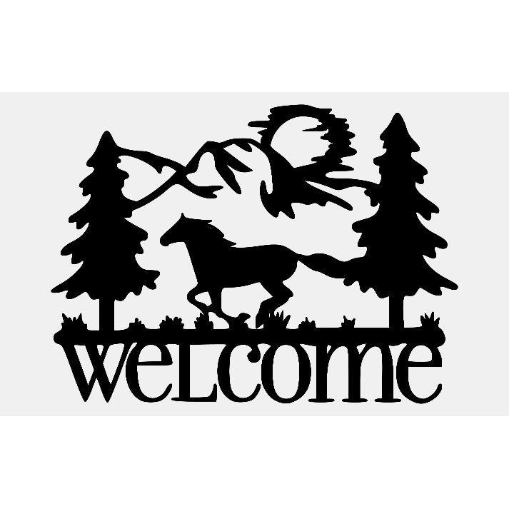 Welcome Sign With A Horse - Northern Hart Designs
