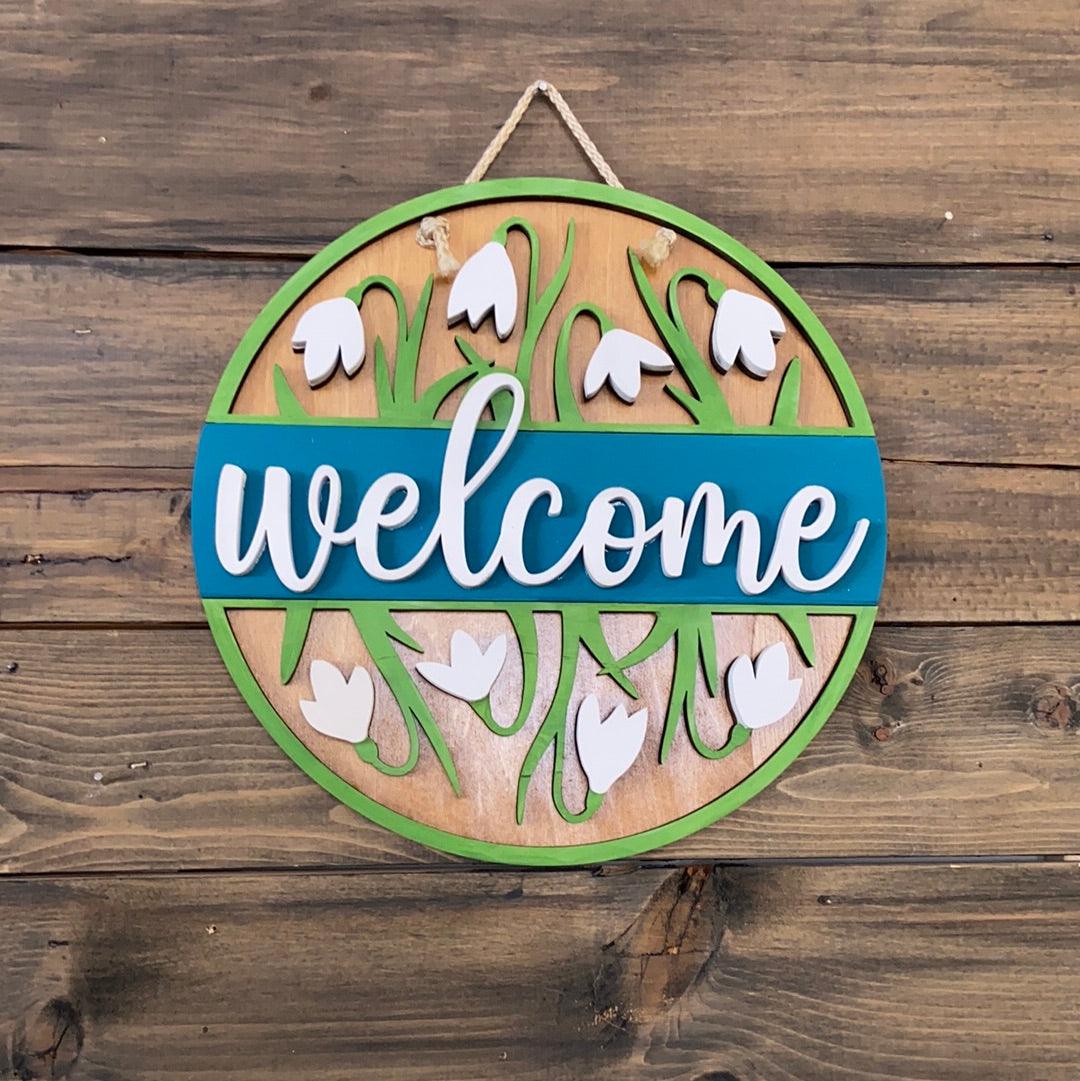 welcome sign with flowers - Northern Heart Designs