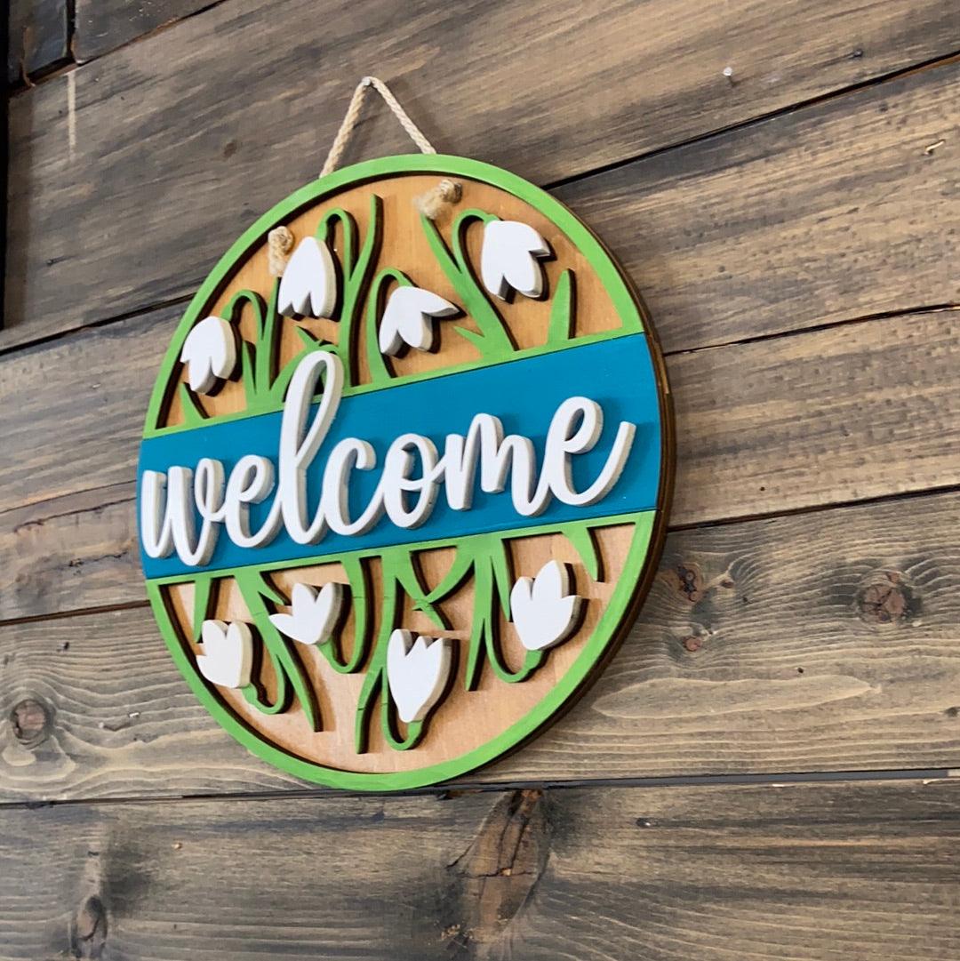 welcome sign with flowers - Northern Heart Designs